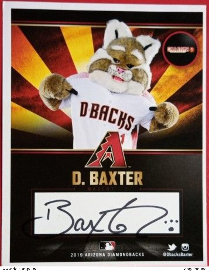 D. Baxter The Bobcat ( Arizona Diamondbacks Mascot ) - Autographs