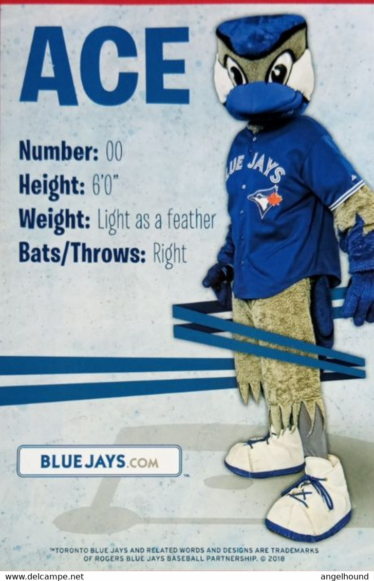 Ace ( Toronto Blue Jays Mascot ) - Autógrafos