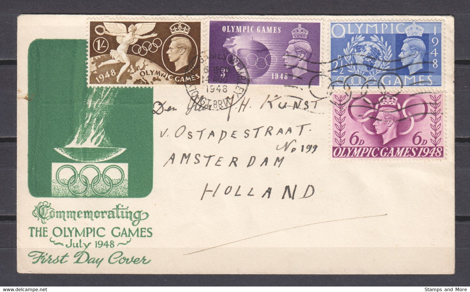 Great Britain 1948 FDC Mi 237-240 SUMMER OLYMPICS LONDON 1948 - Estate 1948: Londra