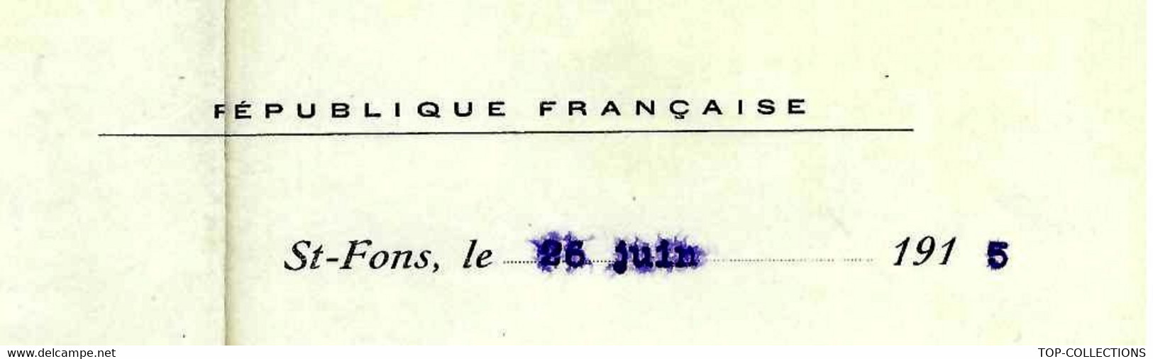 1915 ENTETE MINISTERE DE LA GUERRE POUDRERIE  NATIONALE De St Fons Rhone  Pour Briquetrie Vairet Baudot Ciry Le Noble - Historische Dokumente