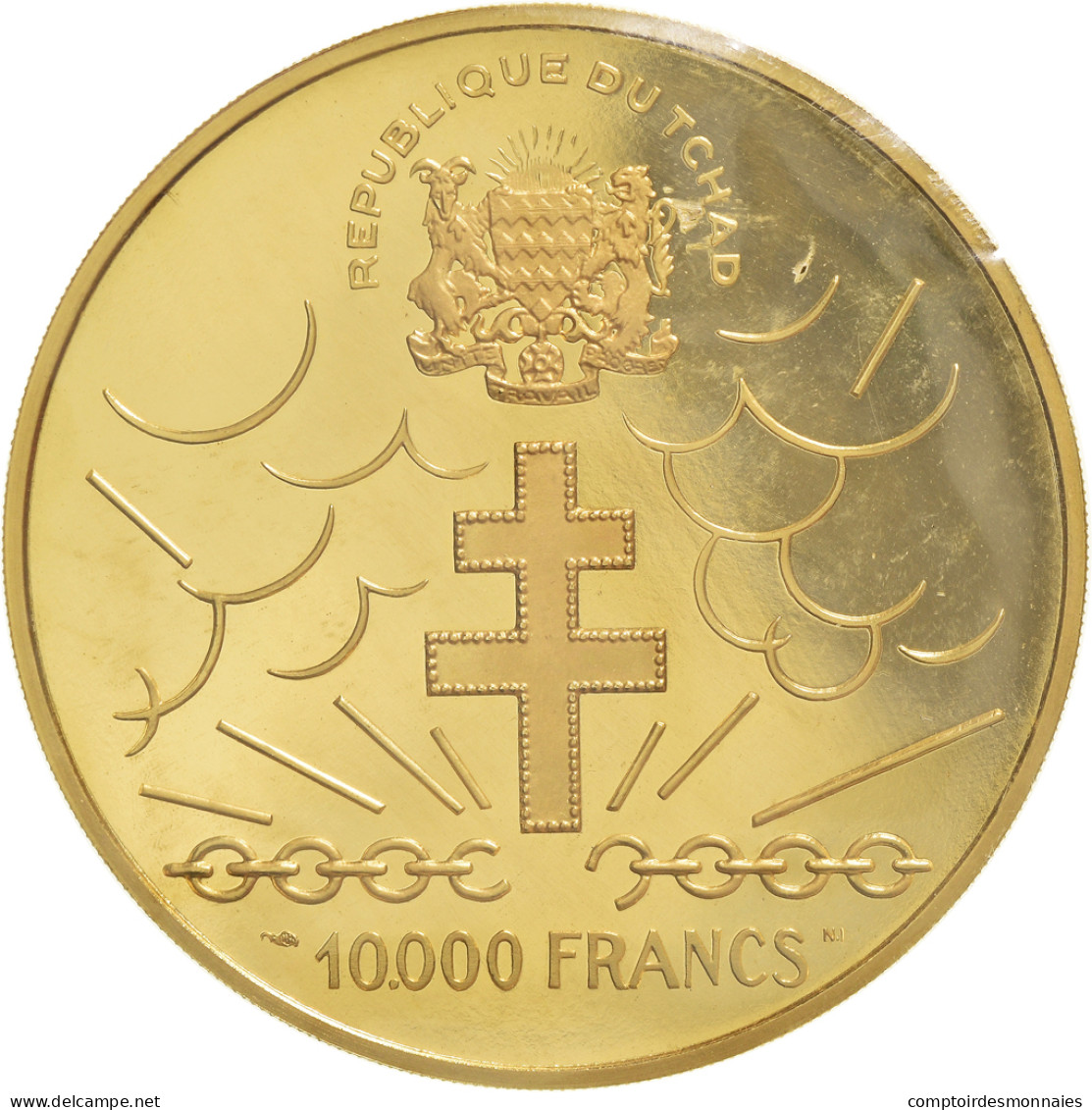 Monnaie, Tchad, De Gaulle, 10000 Francs, 1960, Paris, FDC, Or, KM:11 - Tchad