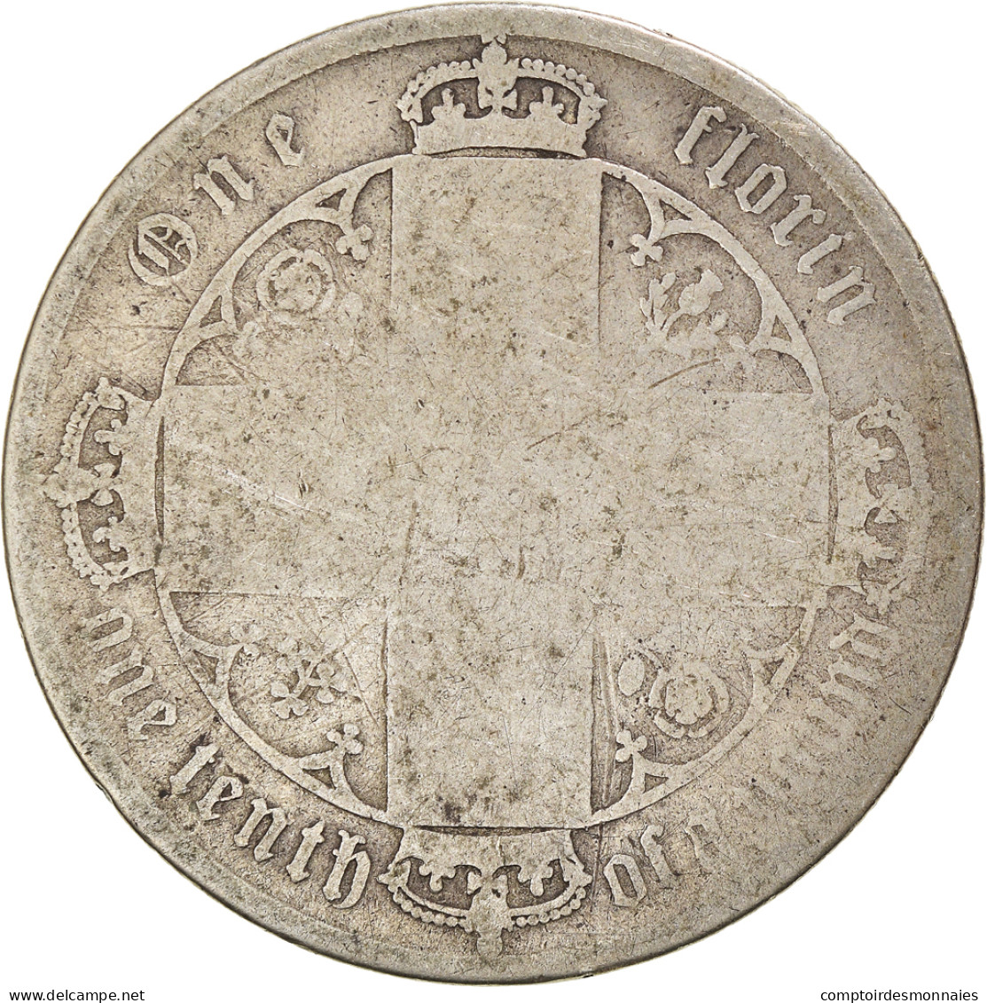 Monnaie, Grande-Bretagne, Victoria, Florin, Two Shillings, 1875, B+, Argent - J. 1 Florin / 2 Shillings