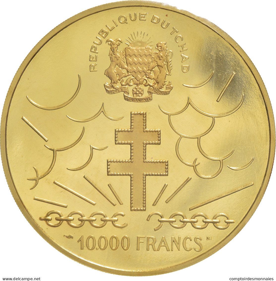Monnaie, Tchad, De Gaulle, 10000 Francs, 1960, Paris, FDC, Or, KM:11 - Ciad