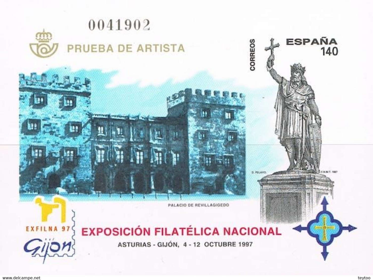 [P64] España 1997, Prueba De Artista: Exfilna 97. Gijón - Probe- Und Nachdrucke