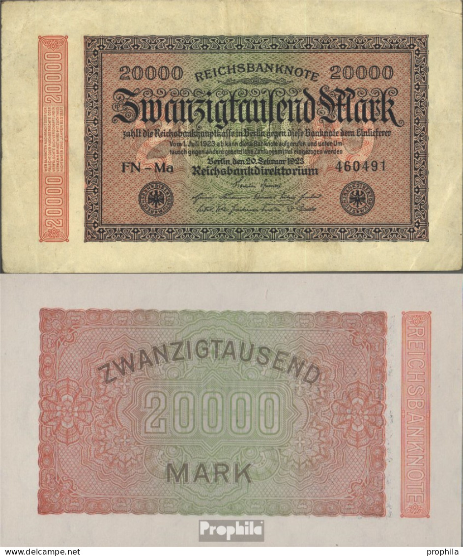 Deutsches Reich Rosenbg: 84j, Wasserzeichen Wellen Gebraucht (III) 1923 20.000 Mark - 20000 Mark