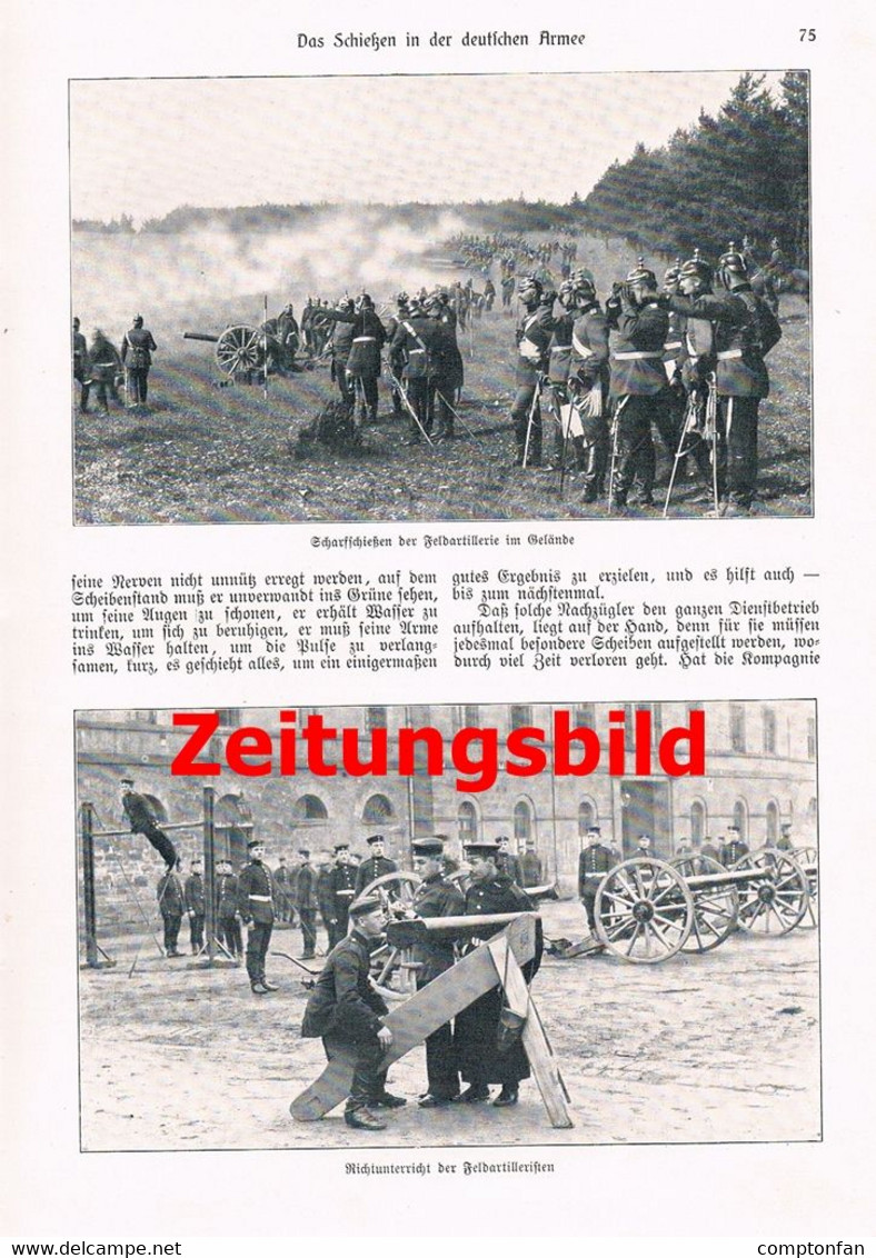 A102 1001 Radebert Schießübung Armee Feldartillerist Artikel Mit Bildern 1904 !! - Policía & Militar