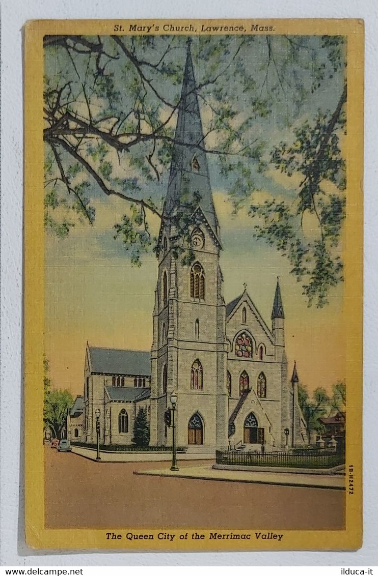 I103414 Cartolina - Lawrence (Massachusetts USA) - St. Mary's Church - VG 1954 - Lawrence