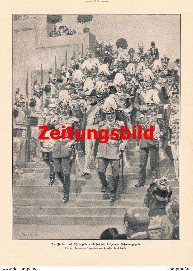 A102 1053 Kelheim Befreiungshalle Fürstentag Kaiser Artikel / Bilder 1913 !! - Politik & Zeitgeschichte