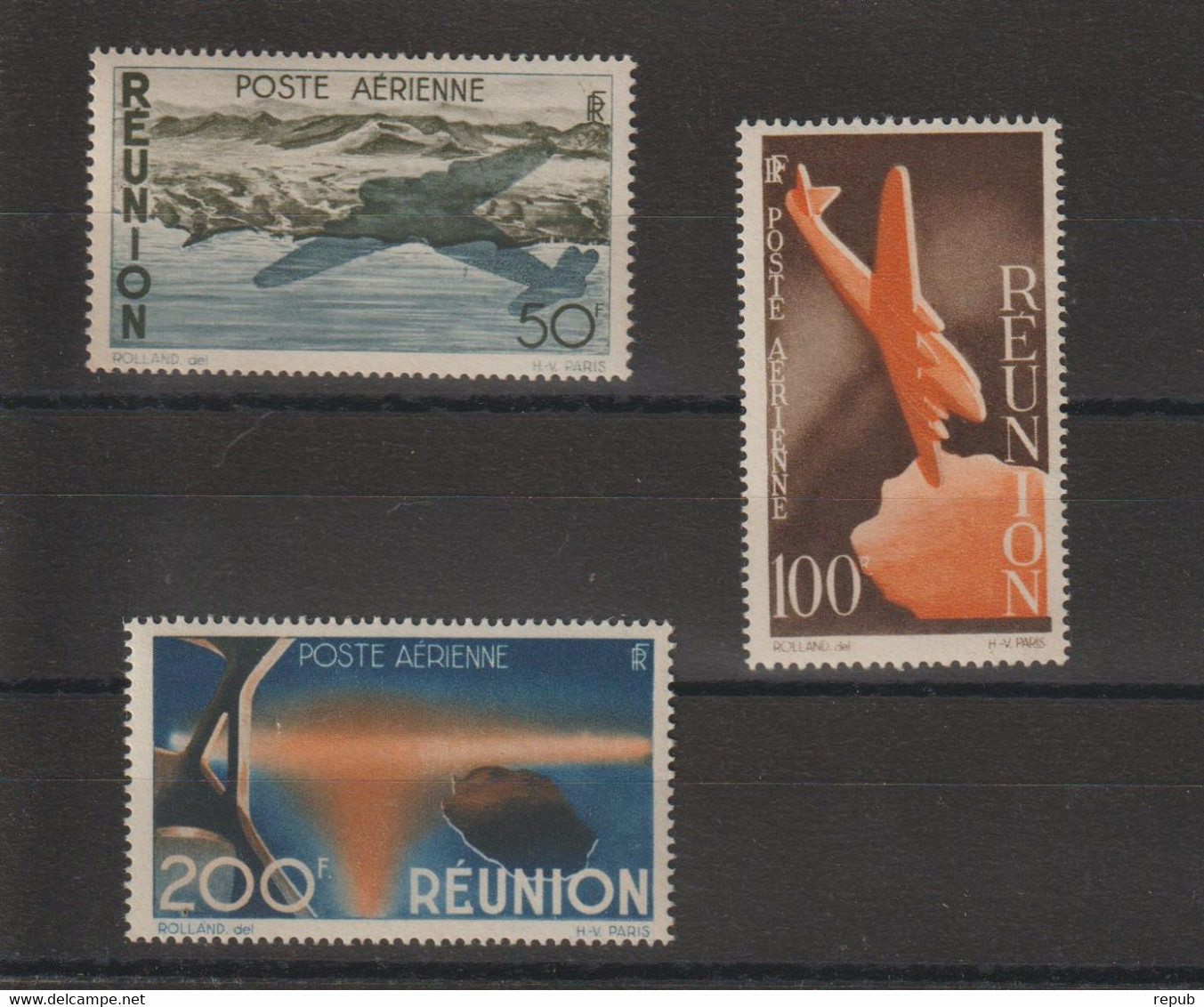 Réunion 1947 Avions PA 42-44, 3 Val ** MNH - Airmail