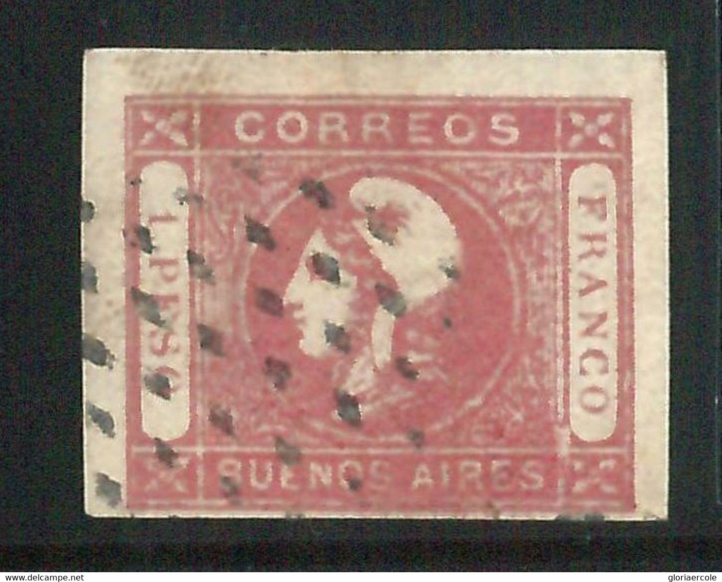 68978 - ARGENTINA: Buenos Aires - STAMPS: Yvert & Tellier # 15  Very Fine  Used - Buenos Aires (1858-1864)