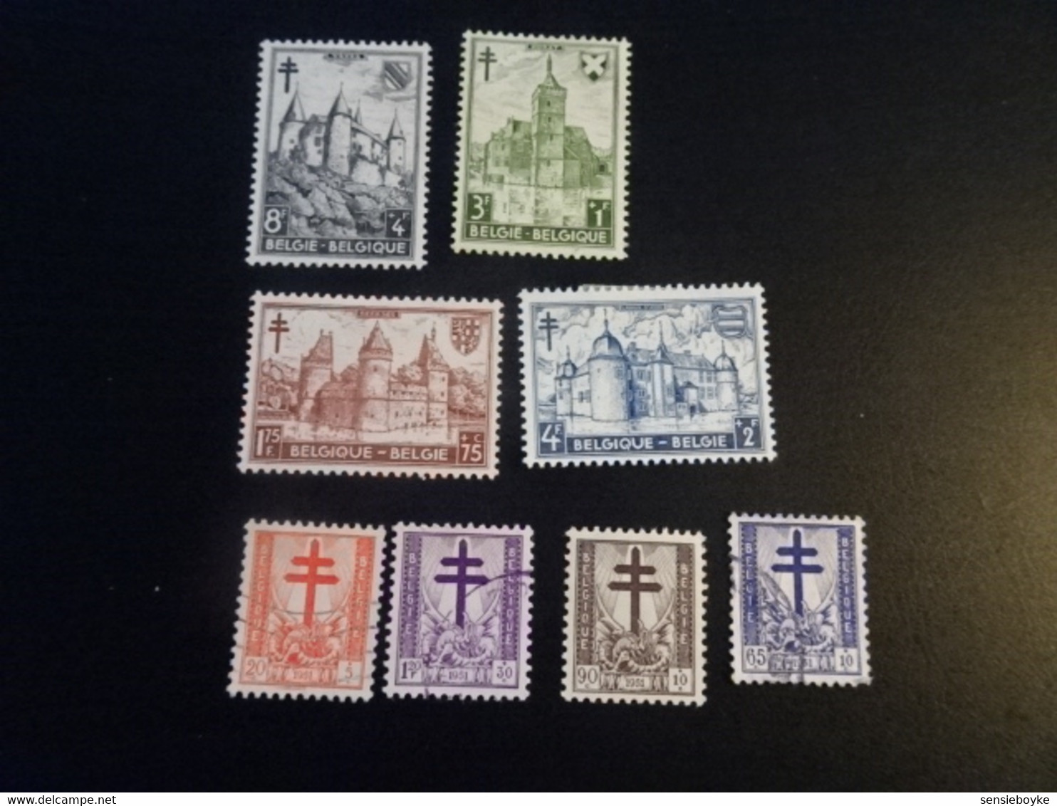 BE243  -  Set  Mint Hinged - 2 Smal Stamp Used   Belgium 1951 - NO. 868-875 - Antiteringszegels - Ungebraucht