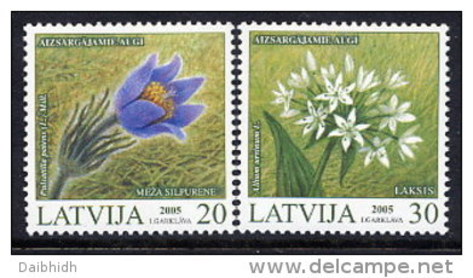 LATVIA 2005 Protected Flowers Set Of 2 MNH / **.  Michel 631-32 - Letonia