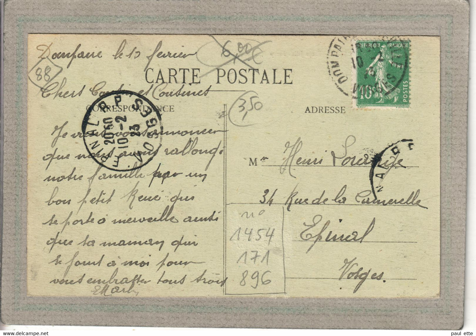 CPA - (88) DOMPAIRE - Aspect De La Place Jules Ferry En 1923 - Dompaire