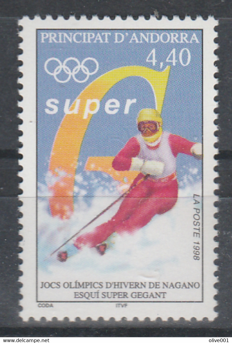 Andorre Française - Tp De 1998 - Jeux Olympiques D'hiver De Nagano - MI N° 519 MNH ** - Invierno 1998: Nagano