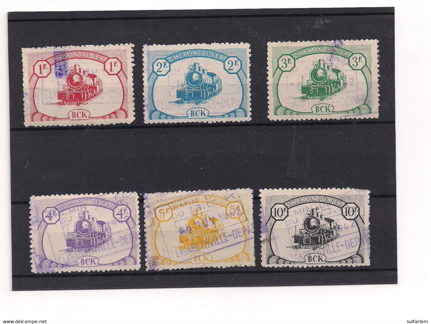 1942 BCK  Emission De La Compagnie Du Chemin De Fer Du Bas Congo Au Katanga Colis Postaux CP 18/23 - Used Stamps