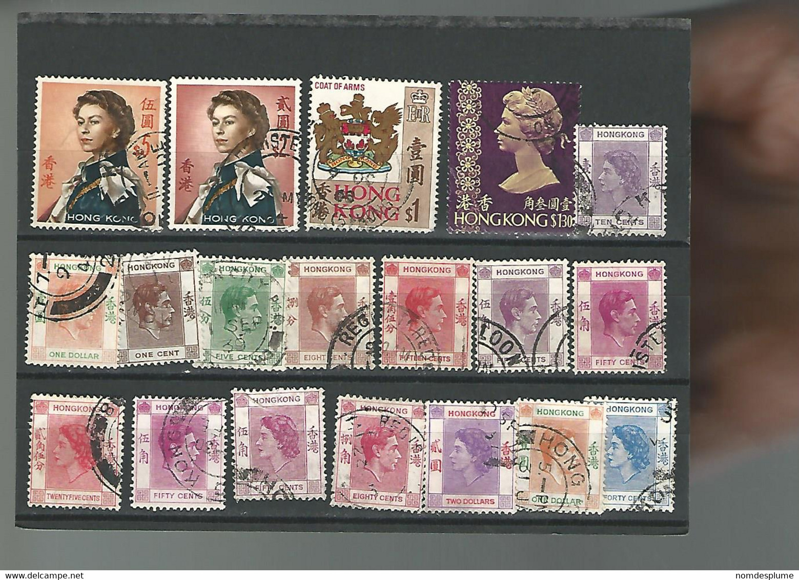 55177 ) Collection Hong Kong  King Queen  Postmark - Collections, Lots & Series
