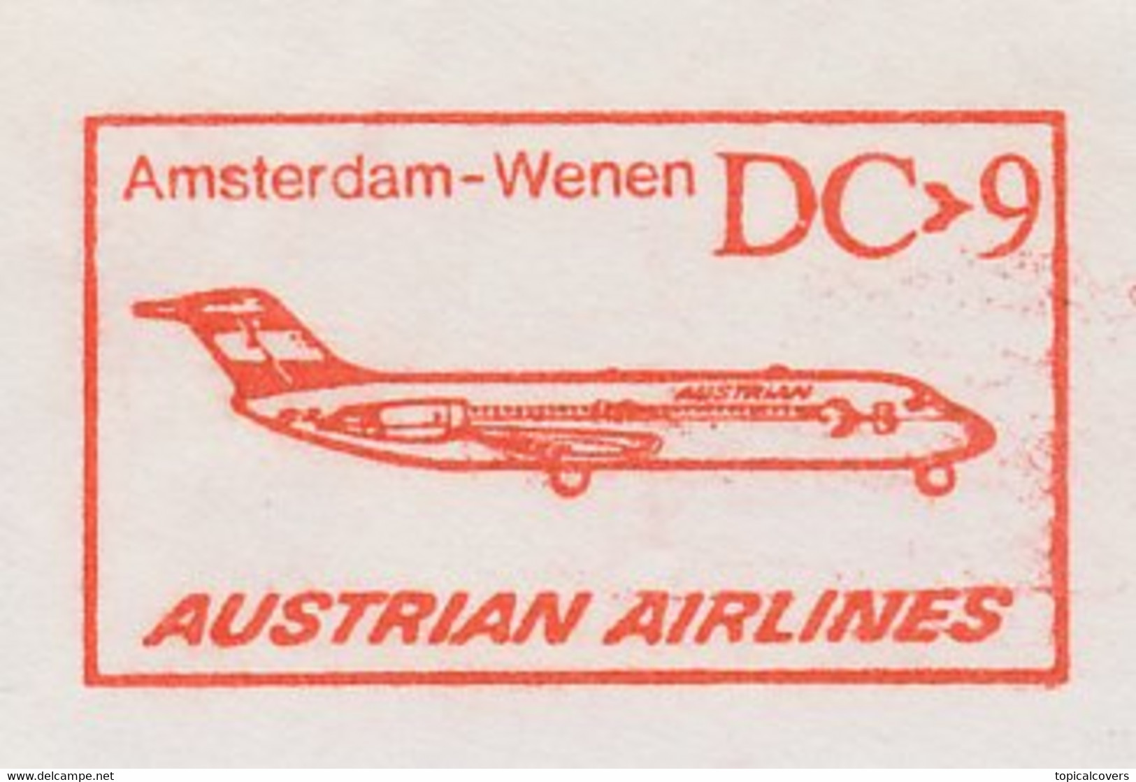 Meter Cut Netherlands 1973 Austrian Airlines - McDonnell Douglas DC-9 - Flugzeuge