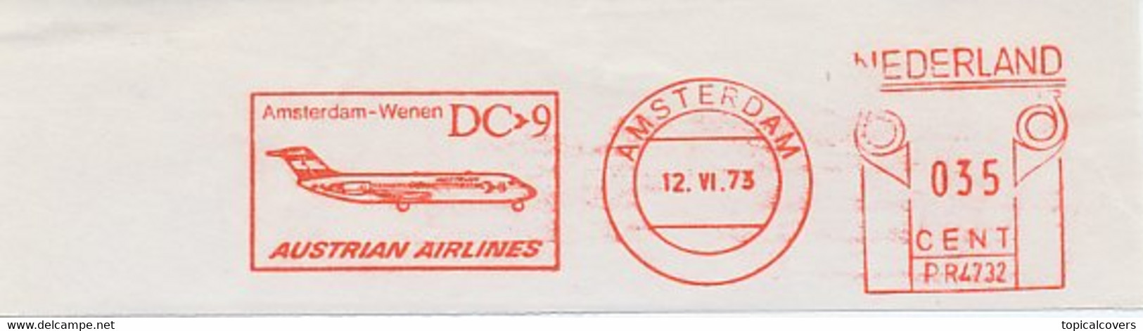 Meter Cut Netherlands 1973 Austrian Airlines - McDonnell Douglas DC-9 - Flugzeuge