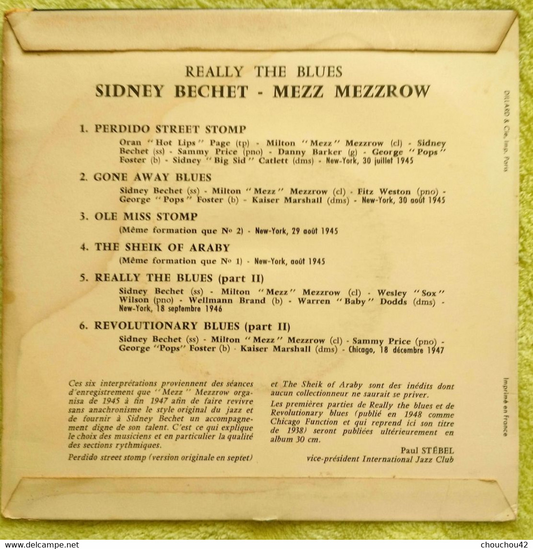 SIDNEY BECHET MEZZ MEZZROW REALLY THE BLUES - Strumentali