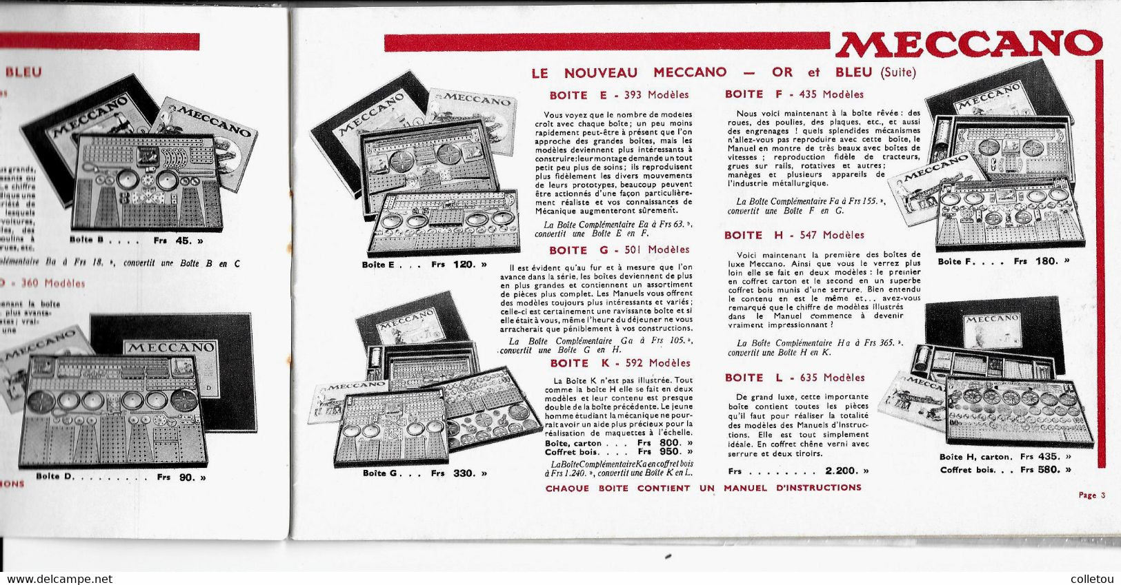 MECCANO.CATALOGUE LES MEILLEURS JOUETS 1935-36. 40 Pages Format 22 X 14 Cm (R068) - Modelbouw