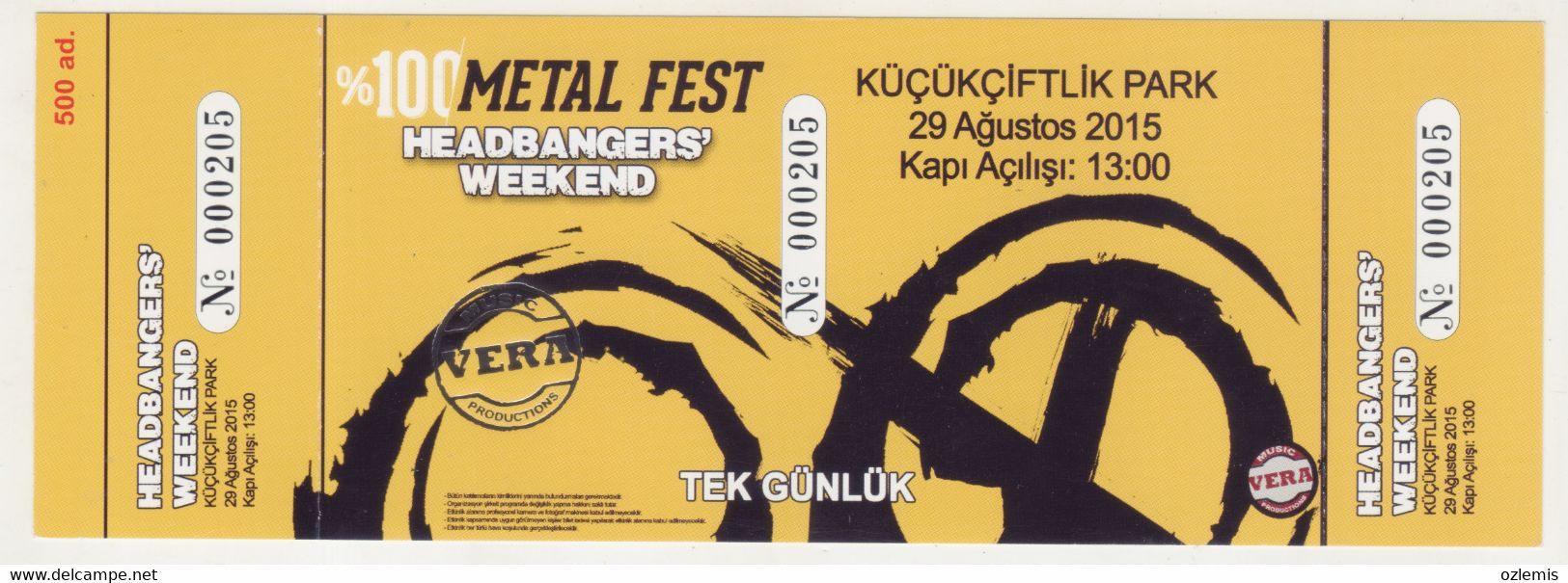 HEADBANGERS' WEEKEND,%100 METAL FEST 2015 TICKET ISTANBUL TURKEY - Concert Tickets