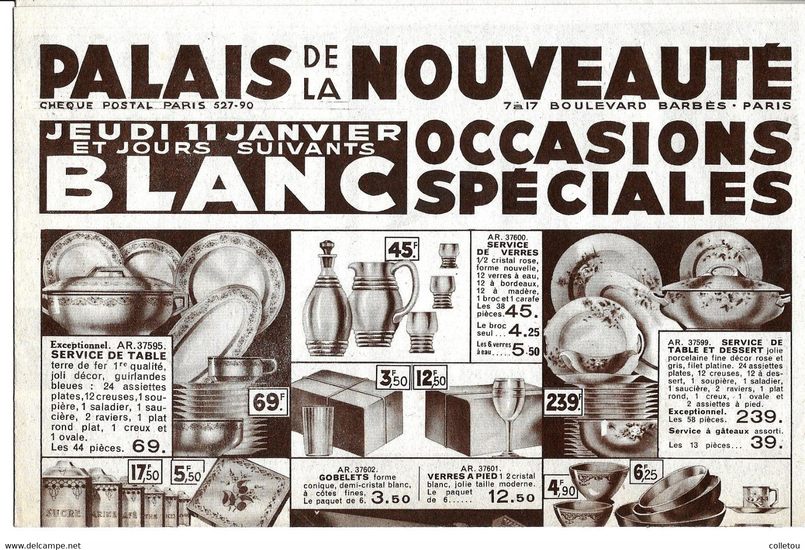 CATALOGUE LE PALAIS DE LA NOUVEAUTE. 1934 LE BLANC.32 Pages Format 25 X 18cm (R069) - Otros & Sin Clasificación