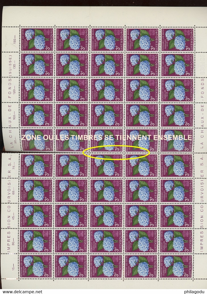 1959  Yv.564-566 **  Yv.  BLUMEN Fleurs.  Cote 100,- Euros.  Postfrich. UNE FOIS Pliées. Se Détachent - Feuilles Complètes