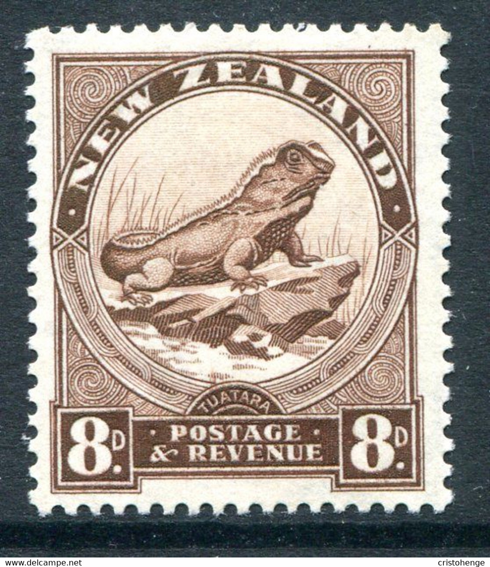 New Zealand 1935-36 Pictorials - Single Wmk. - 8d Tuatara Lizard - P.14 X 13½ HM (SG 565) - Nuevos