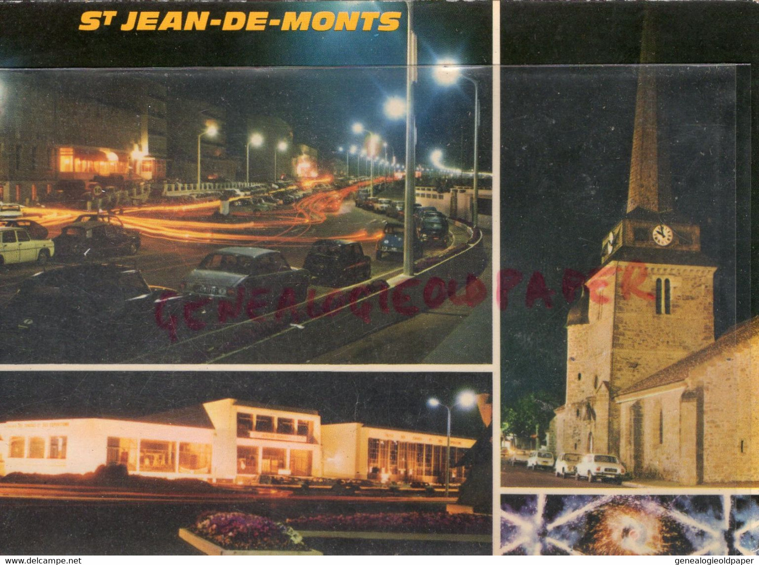 85- SAINT JEAN DE MONTS- ST JEAN DE MONTS- EGLISE -PALAIS CONGRES LA NUIT VENDEE - Saint Jean De Monts