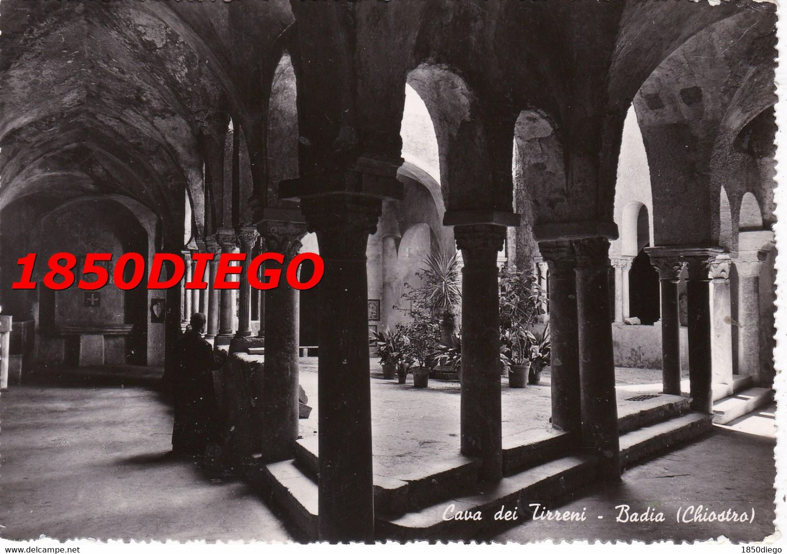 CAVA DEI TIRRENI - BADIA ( CHIOSTRO )  F/GRANDE VIAGGIATA  1952? - Cava De' Tirreni