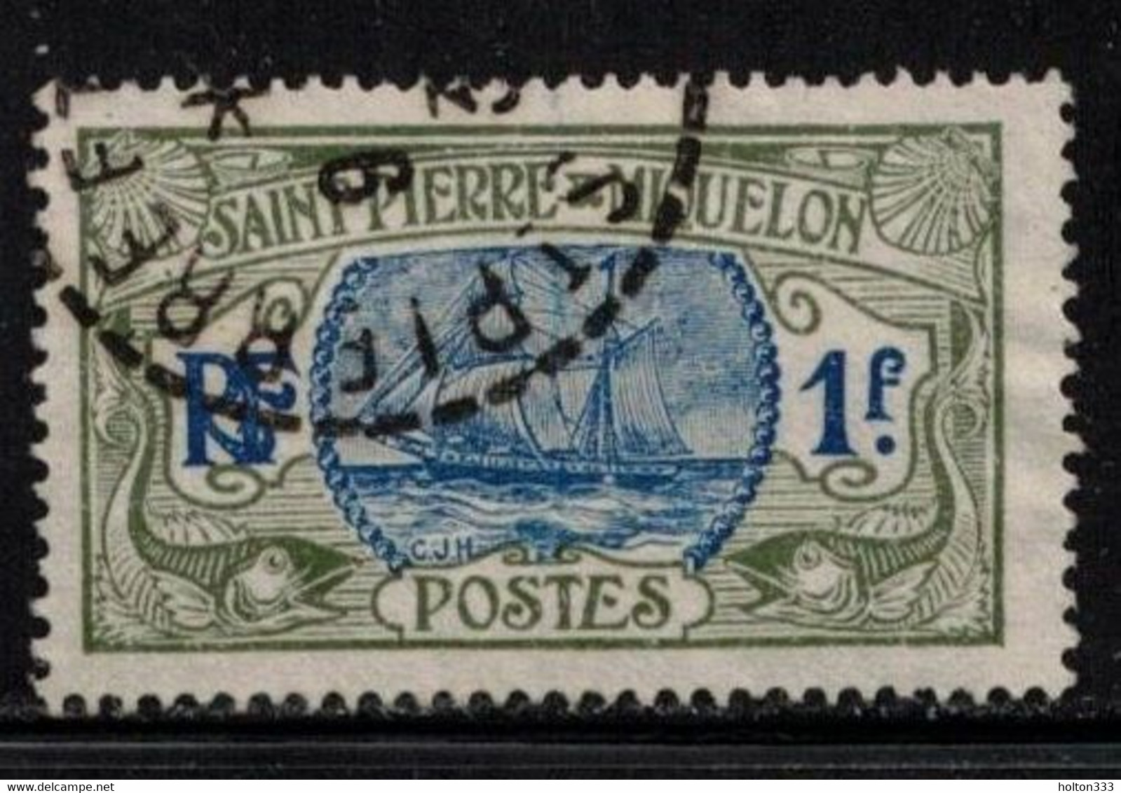 ST PIERRE & MIQUELON Scott # 104 Used - Fishing Trawler - Used Stamps