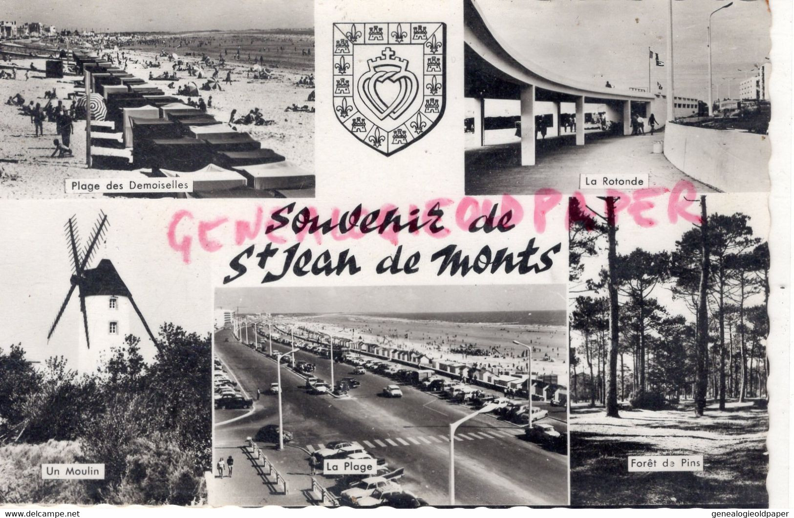 85- SAINT JEAN DE MONTS- ST JEAN DE MONTS- PLAGE DEMOISELLES-ROTONDE-MOULIN-1966 - VENDEE - Saint Jean De Monts
