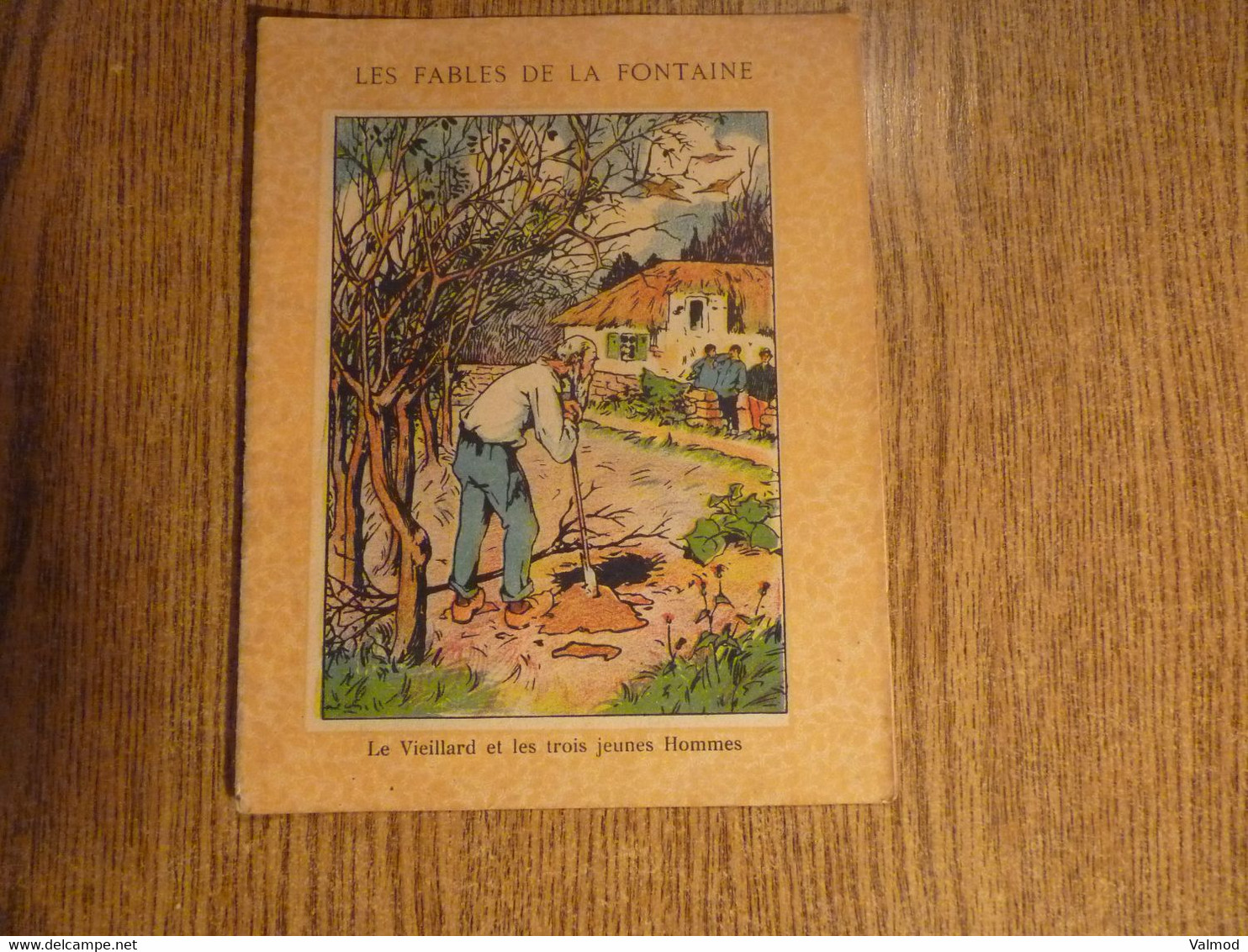 Protège-Cahier/Couverture "Fables De La Fontaine - Le Vieillard Et Les 3 Jeunes Hommes" - Format Plié 22,5x 17,6 Cm Env. - Protège-cahiers