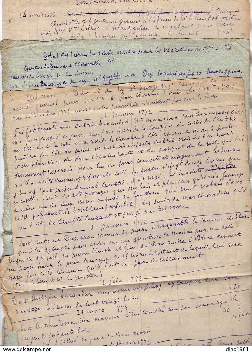 VP19.279 - A Partir De 1771 - 4 Documents Commerciaux Concernant Mr LALANDE à BRIVE - ... - 1799