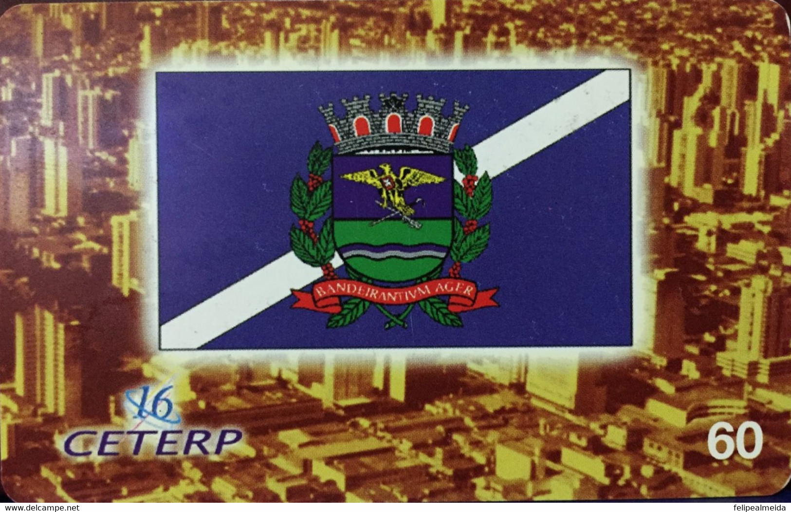 Phone Card Manufactured By Ceterp In 1999 - Flag Of The Municipality Of Ribeirão Preto - São Pauo - Brazil - Cultural