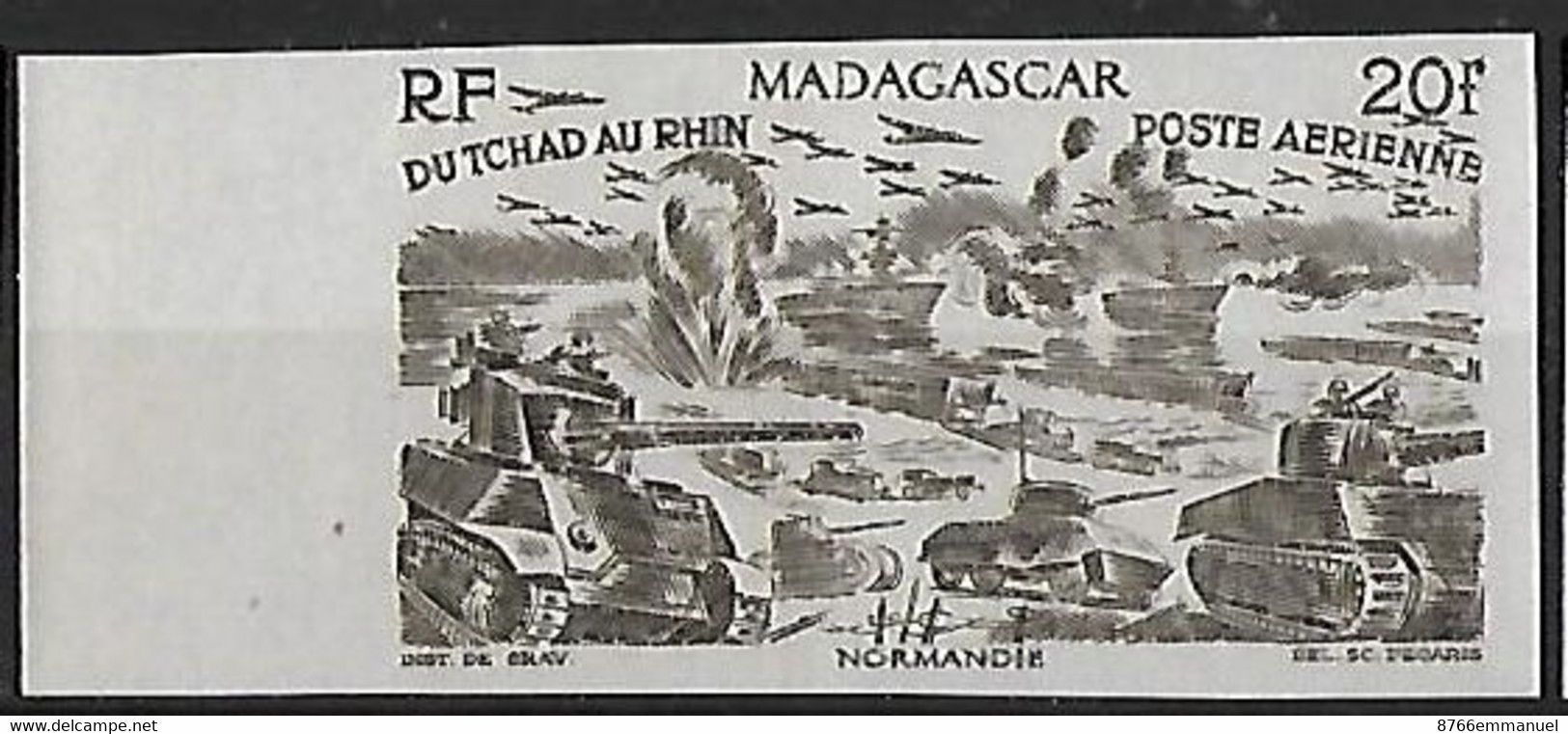 MADAGASCAR AERIEN N°69 N**  Variété Timbre Non Dentelé - Poste Aérienne