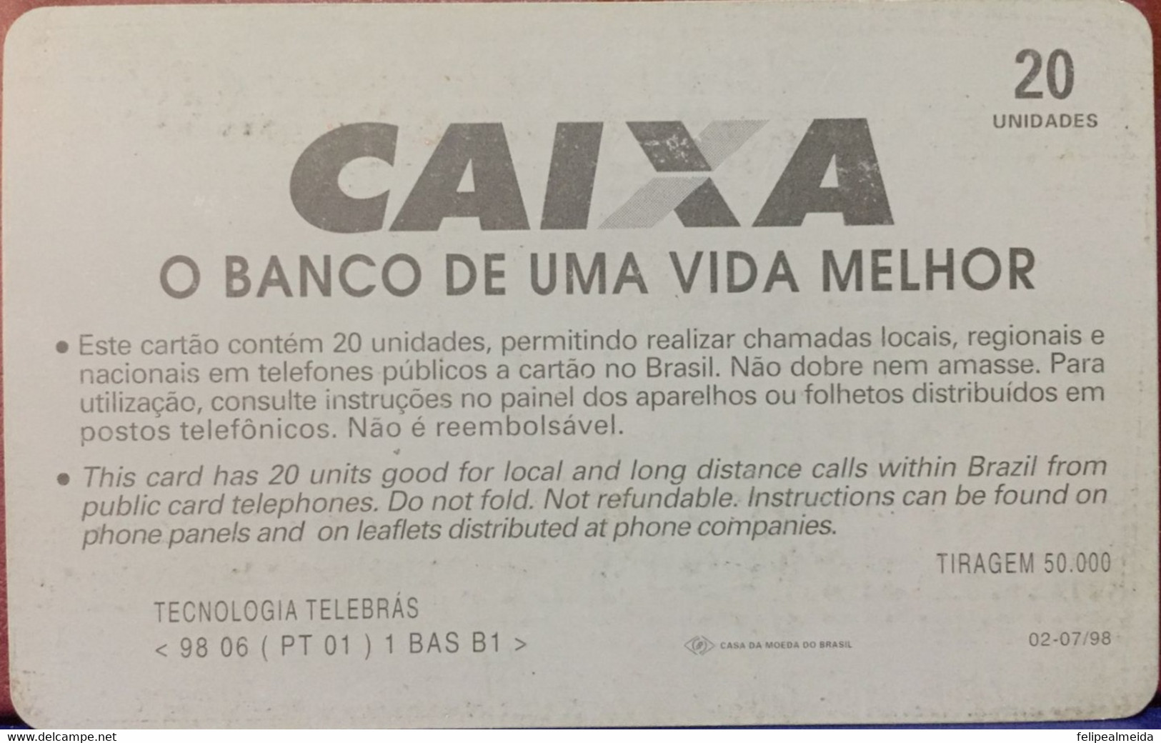 Phone Card Manufactured By Telebras In 1998 - Photo National Shrine Of Our Lady Aparecida - Aparecida - São Paulo - Text - Cultura