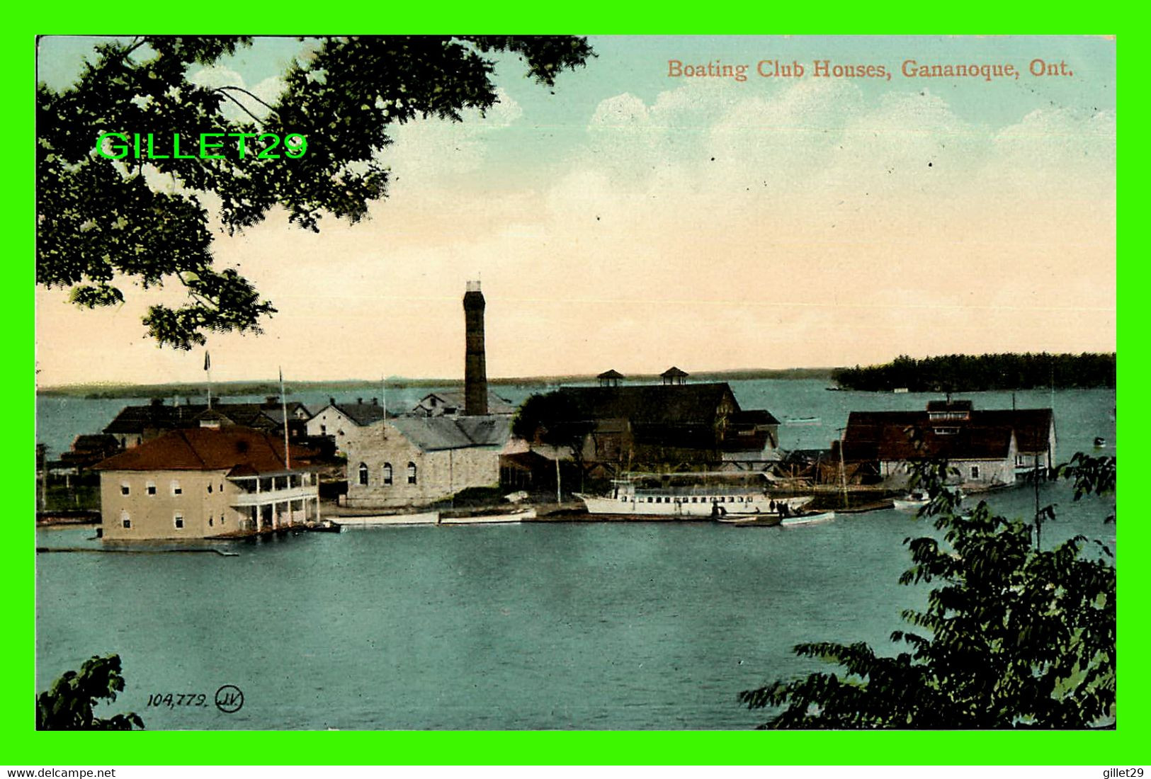 GANANOQUE, ONTARIO - BOATING CLUB HOUSES - THE VALENTINE & SONS PUBLISHING CO - - Gananoque