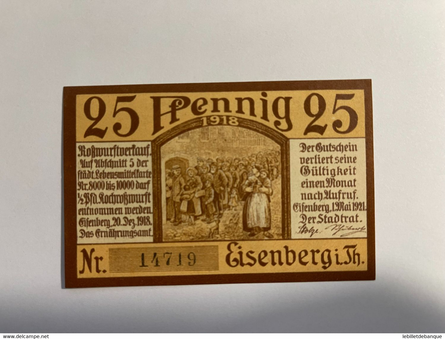 Allemagne Notgeld Eisenberg 25 Pfennig - Collections