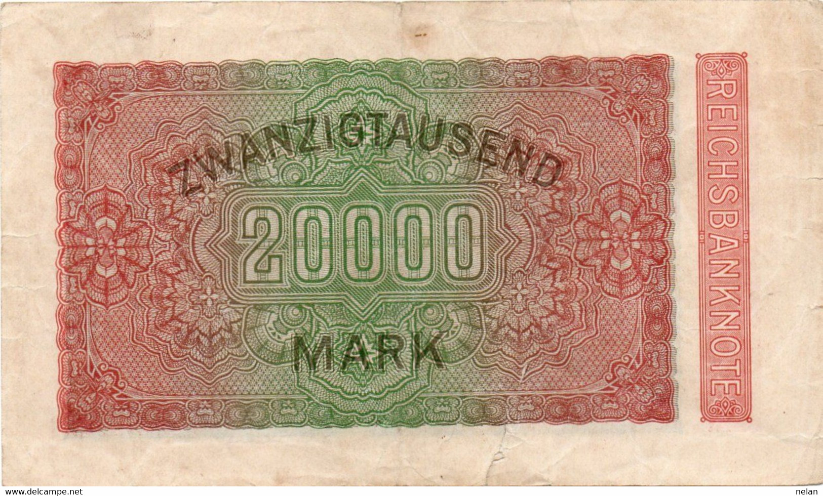 GERMANIA-20000 MARK 1923  - Wor:P-85b.2, Ros:R-84e - Hakensterne  - Circ. (piccolo Strappo ) - 20.000 Mark