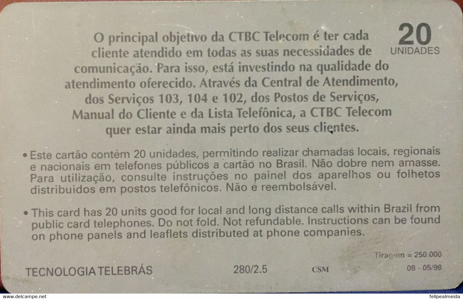 Phone Card Manufactured By CTBC Telecom In 1998 - Phonebook Always Present In Your Daily Life - Telecom Operators