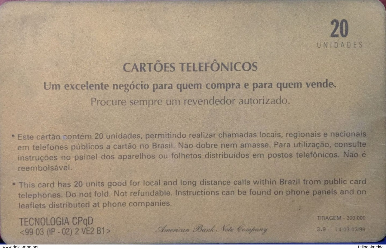 Phone Card Manufactured By Telerj In 1999 - Incentive To Phone Card Resellers At The Time - Telecom