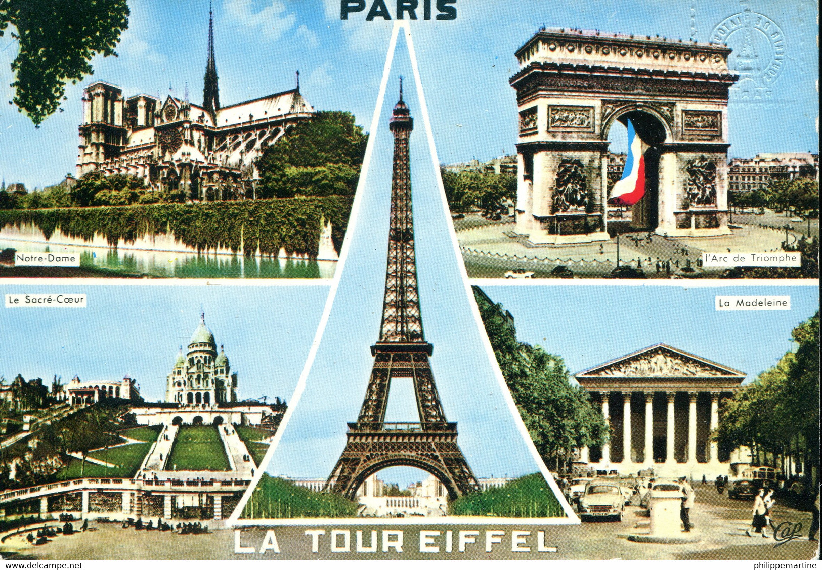 EMA Souvenir Du Sommet De La Tour Eiffel - Type P - Paris 10-6-1970 (3 Scans) - EMA (Empreintes Machines à Affranchir)