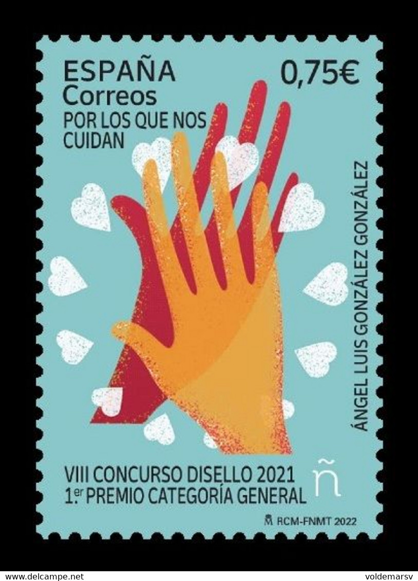 Spain 2022 Mih. 5594 Disello Stamp Design Competition. Fight Against COVID-19 Coronavirus. Collective Applause MNH ** - Ongebruikt