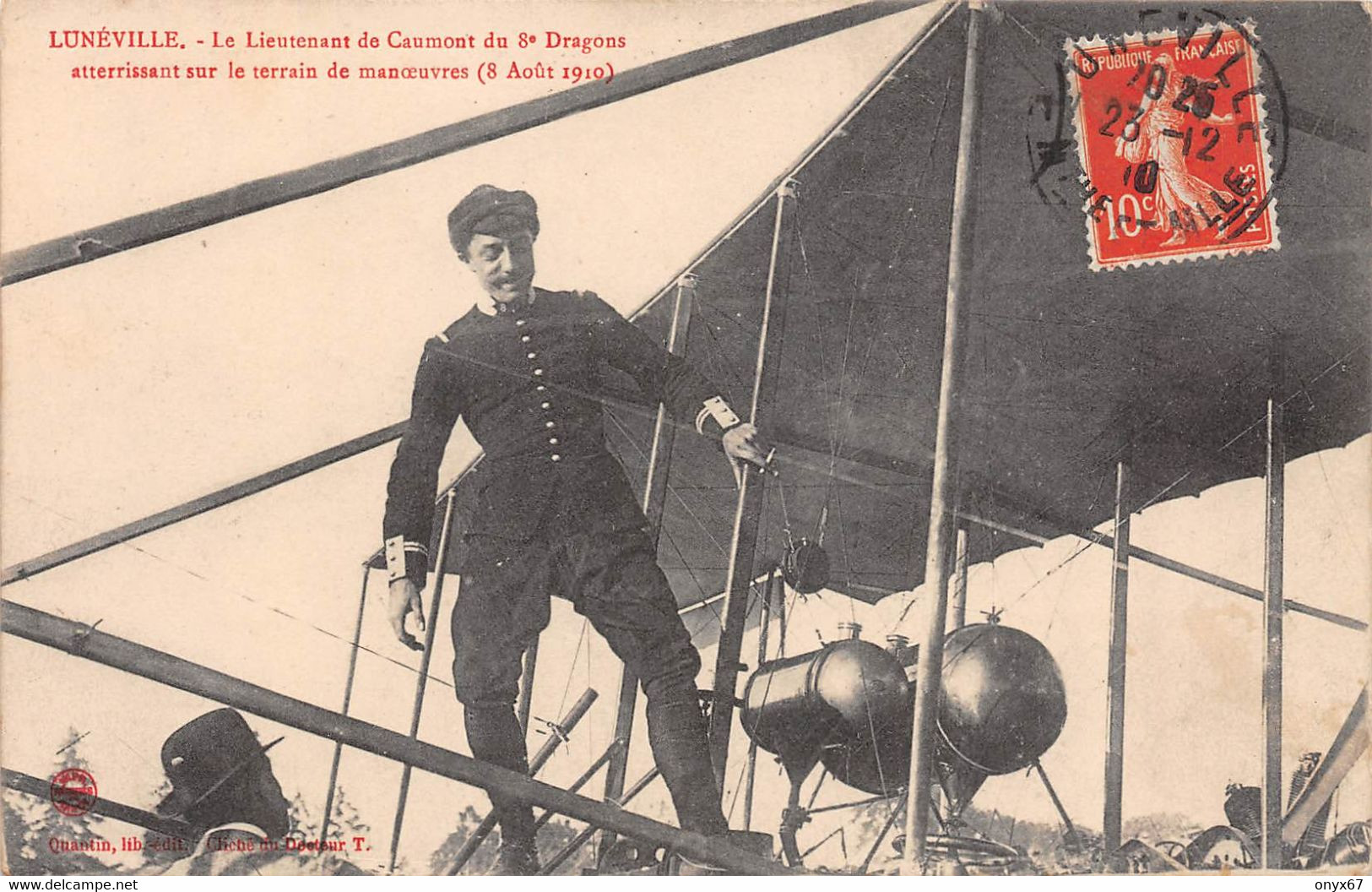 LUNEVILLE-54-Meurthe Et Moselle-Lieutenant De Caumont-8 ème Dragons-Atterrissage AVION-Aviation-Militaire-1908 - Luneville