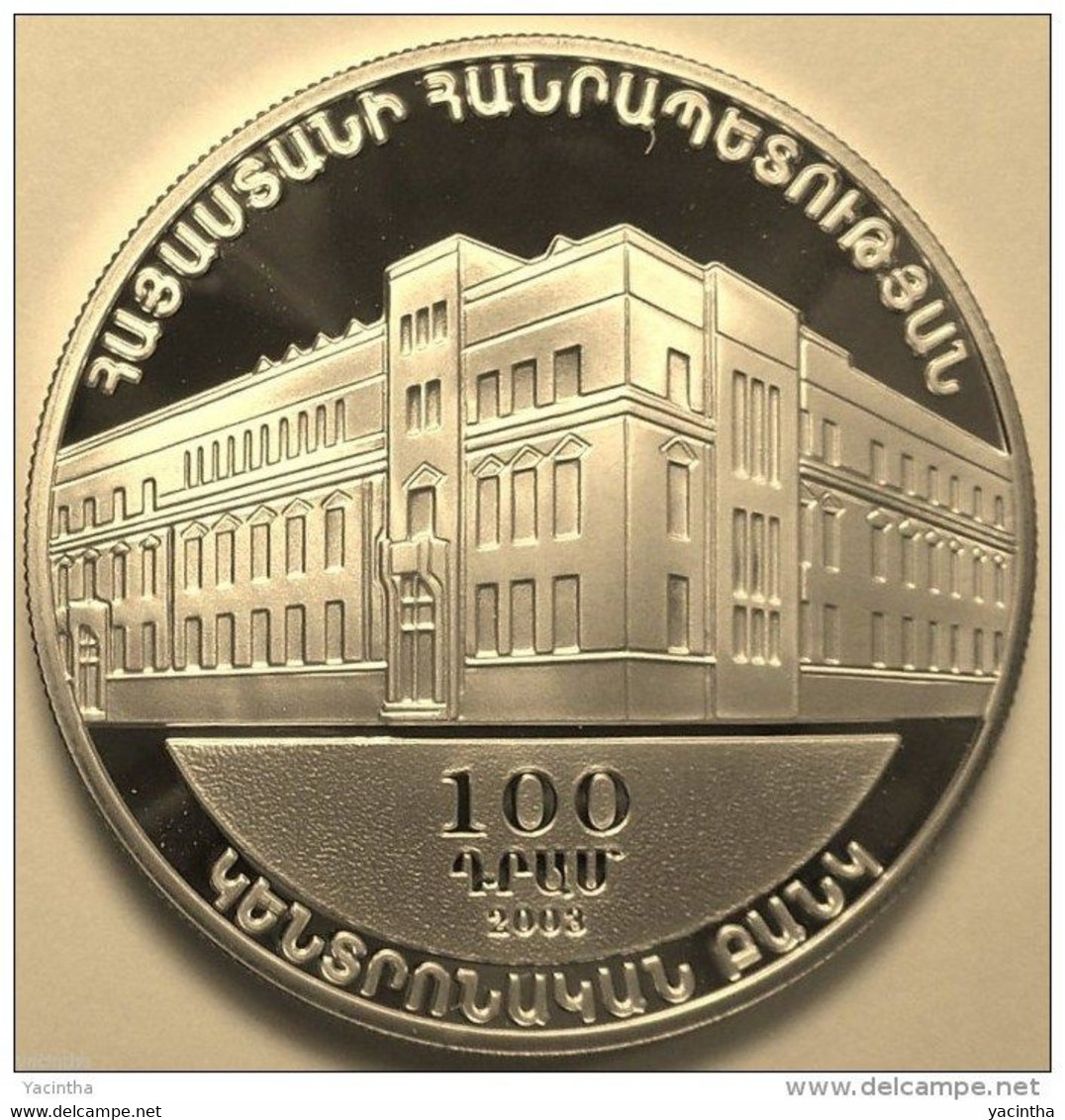 @Y@   Armenië 100 Dram 2003 (PROOF) "110th Anniversary Of State Banking" RARE - Armenia