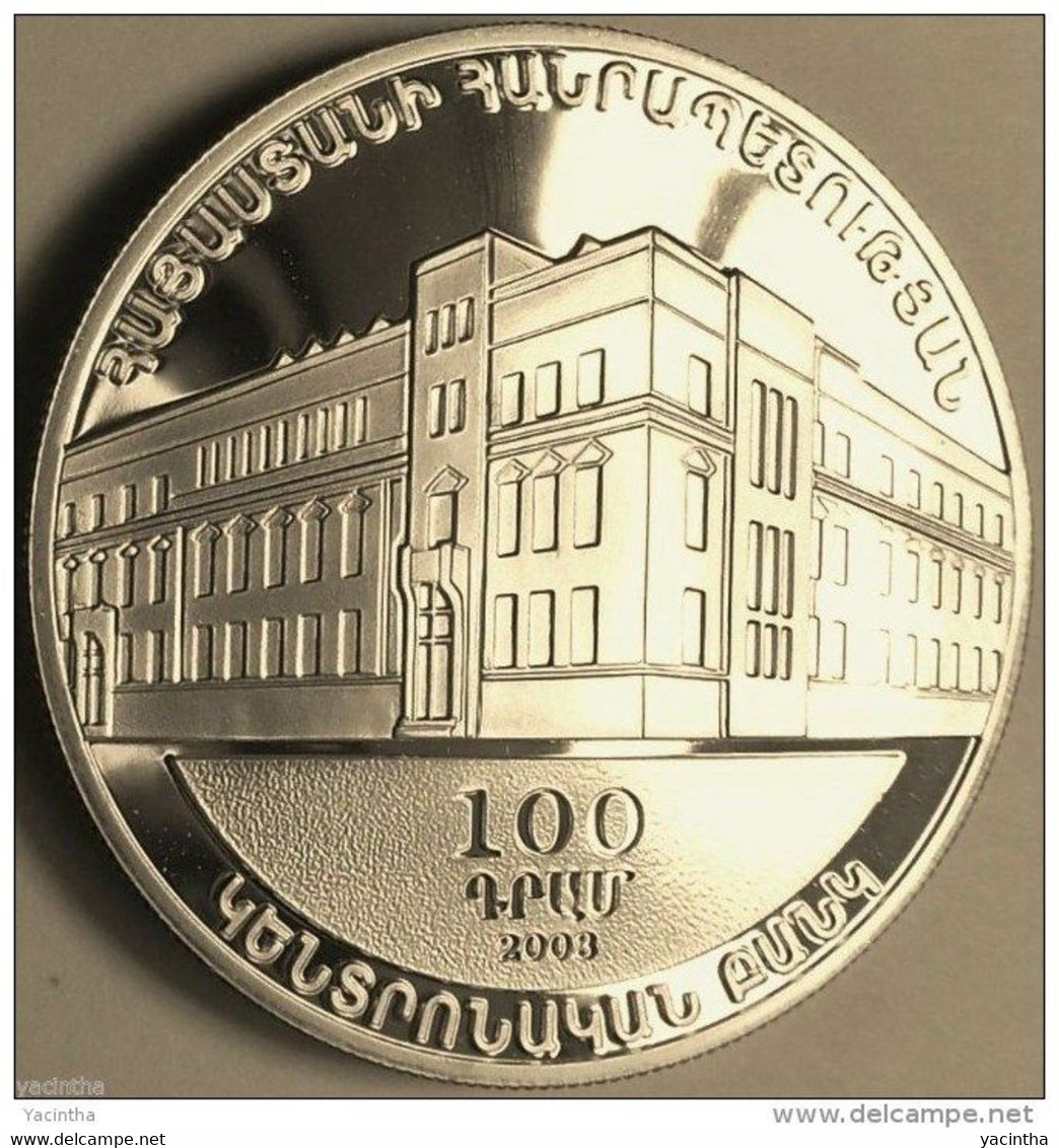 @Y@   Armenië 100 Dram 2003 (PROOF) "110th Anniversary Of State Banking" RARE - Armenië