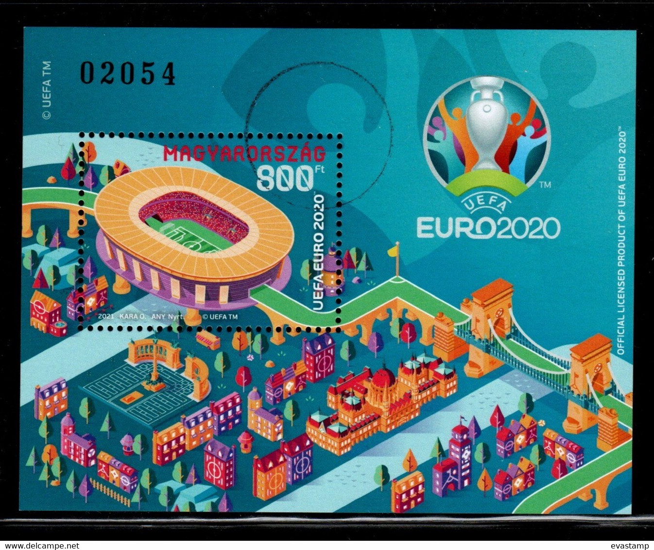 HUNGARY - 2021.SPECIMEN  S/S -  UEFA EURO 2020 European Soccer Championship MNH!!! - Proofs & Reprints