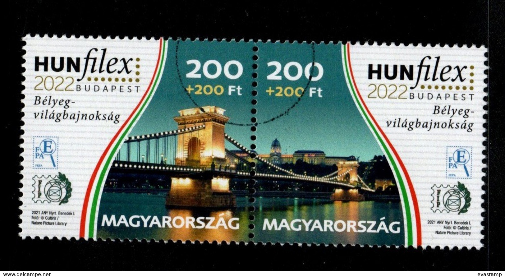 HUNGARY - 2021.SPECIMEN Pair Of Stamps - HUNFILEX 2022 Budapest  / Chain Bridge  MNH!!! - Essais, épreuves & Réimpressions