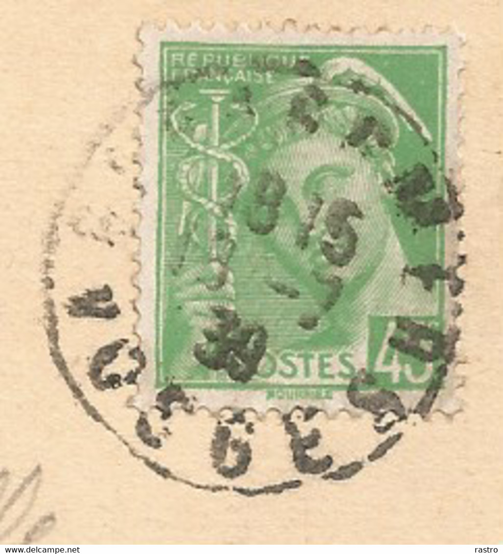 France N° 414 (Mercure 45c Vert-jaune) Sur Carte-vue Vers Bruxelles , Taxé Aux N° 43 + 35 (combinaison Peu Fréquente) - Altri & Non Classificati